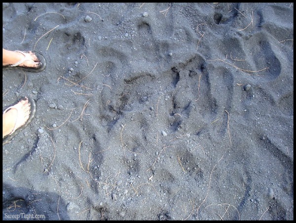 black sand beach