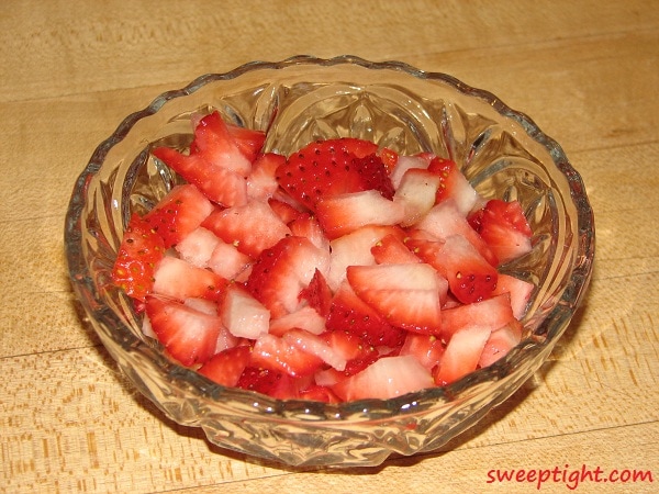 chopped strawberries