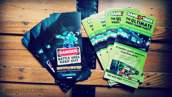 GameTruck fliers for party.