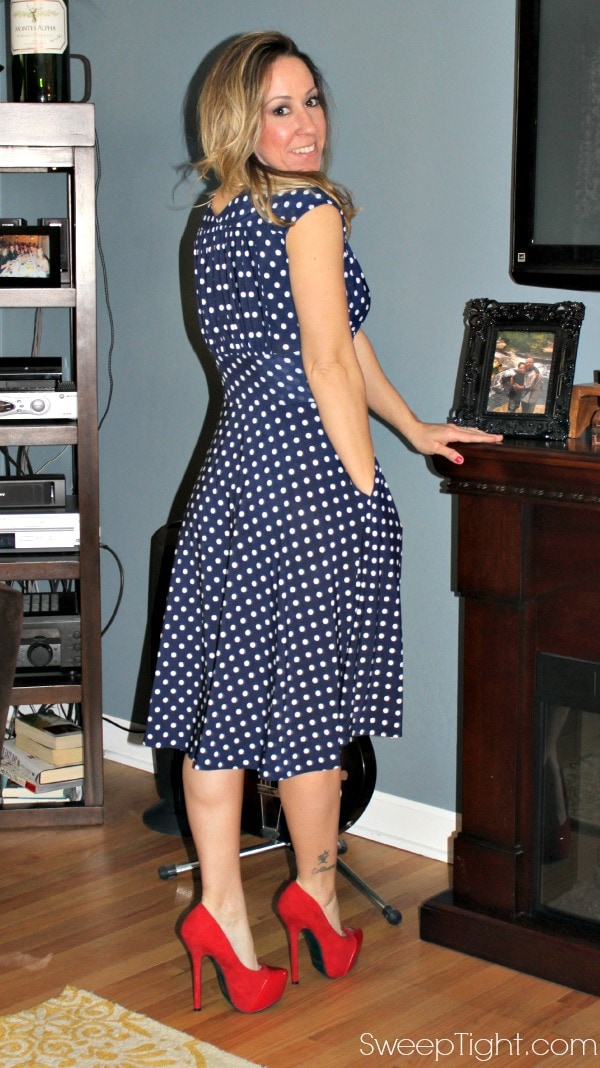 Navy and White Polka Dot Nora Karina Dress