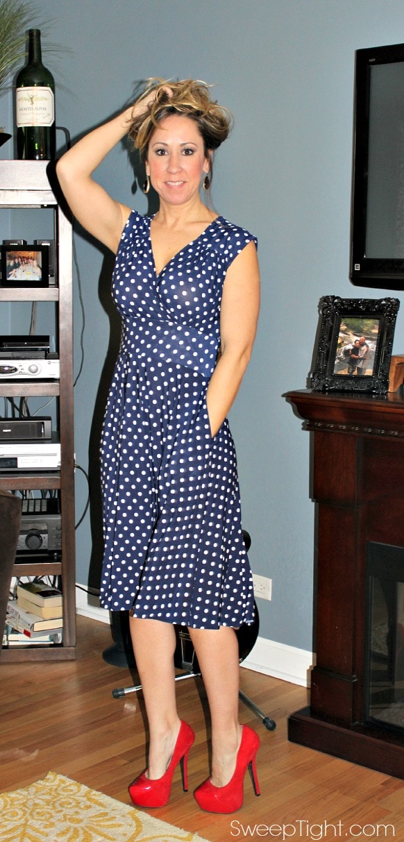 Navy and White Polka Dot Nora Karina Dress #Dresstacular