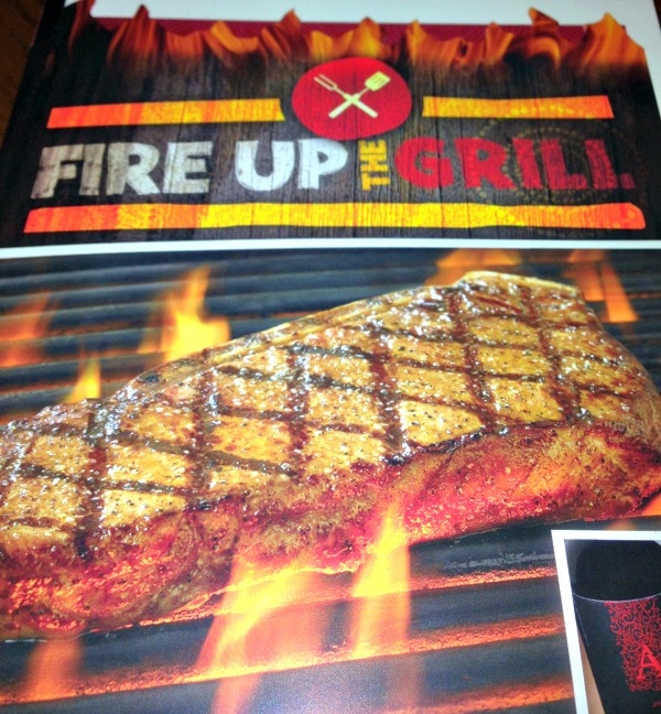 Menu at Outback Steakhouse. 