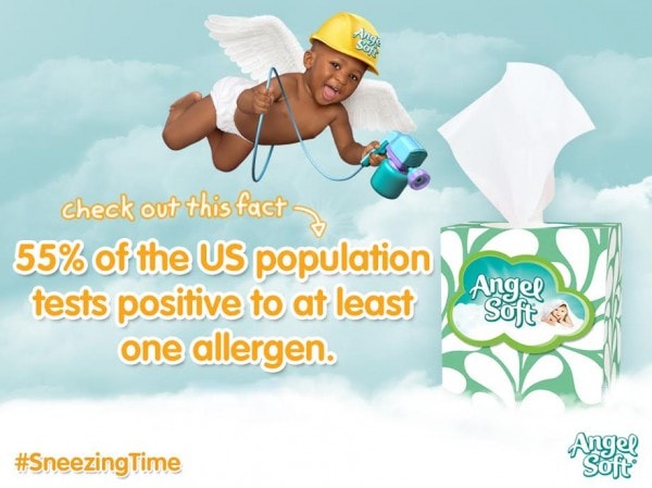 Little angel baby and Angel Soft tissues. 