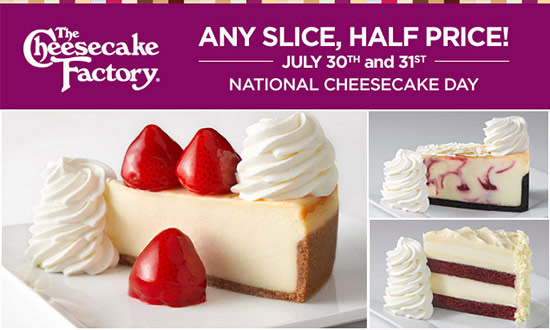The Cheesecake Factory 3 pieces of cheesecake. 
