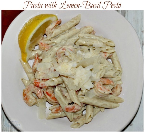 Pasta with Lemon-Basil Pesto Recipe #PastaFits #MC #sponsored