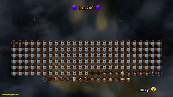 Screen showing characters to unlock in the game. 