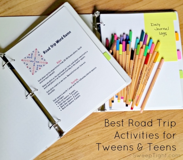 Road Trip Activity binders for tweens and teens #MFRoadTrip