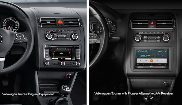 Dashboard of Volkwagen Touran. 