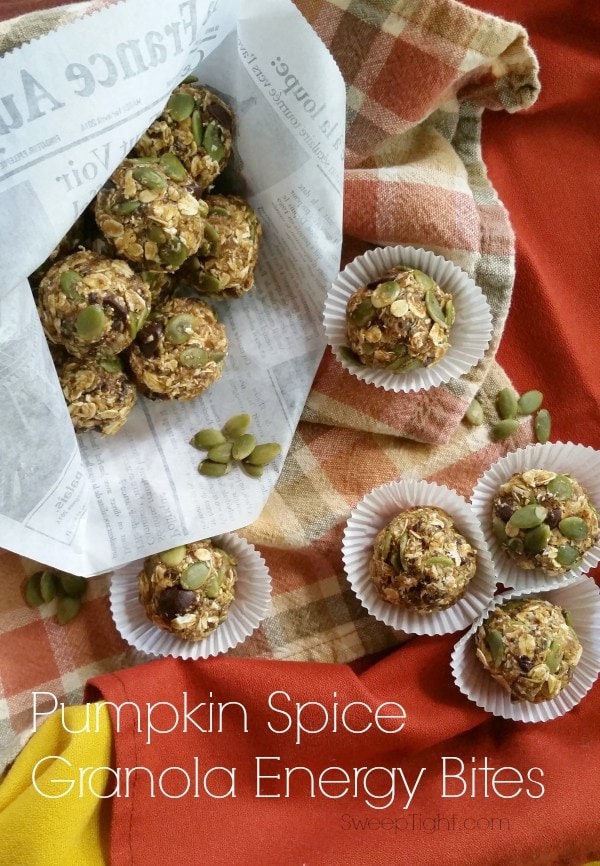 Pumpkin spice granola energy bites. Awesome snack for an autumn run outside. 