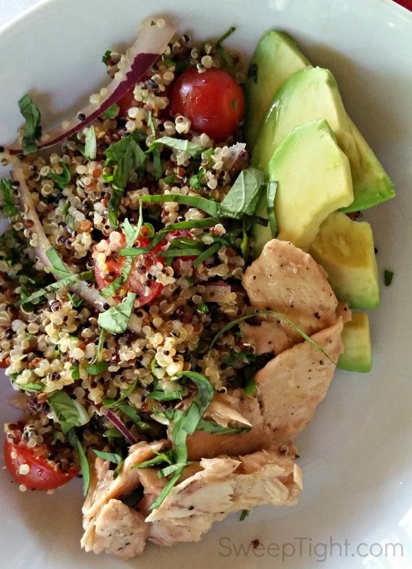Salmon salad. 