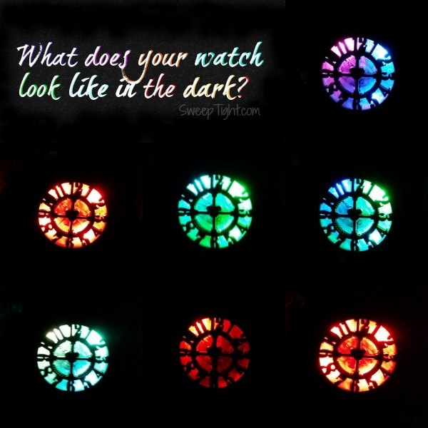 Glowing faces of Starling pocket watches.