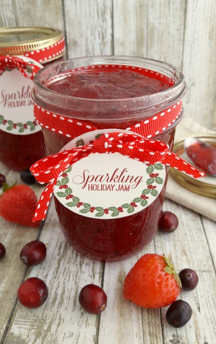Sparkling Holiday Strawberry Jam Recipe with Printables