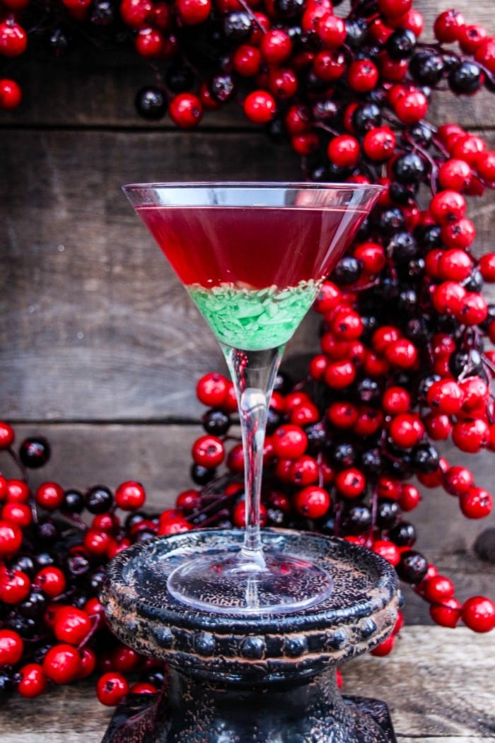 Green Candy Cane Crush Peppermint Martini Recipe