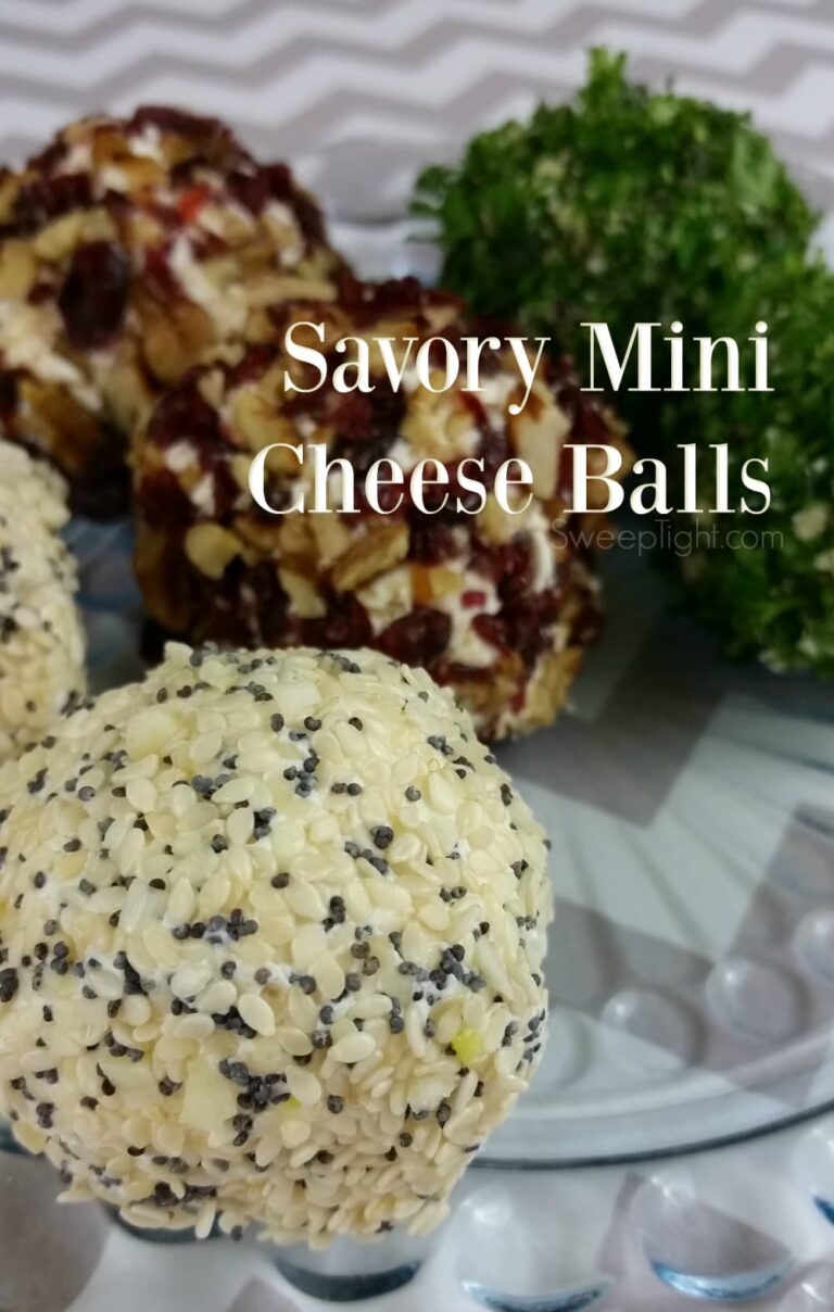 Savory Mini Cheese balls recipe make for quick easy appetizers