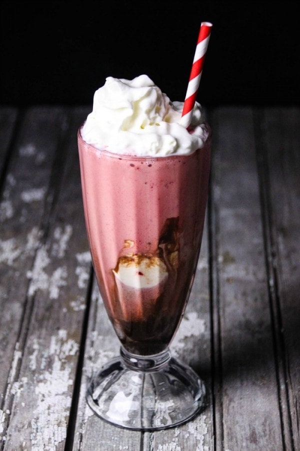 Cake shake with whipped cream