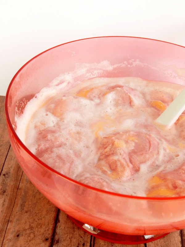 Stirring the Sherbet Punch Recipe