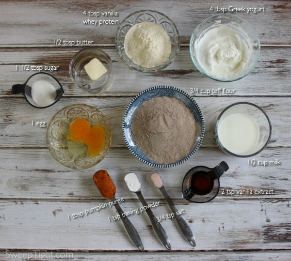 Gluten free pancakes recipe - high protein pumpkin pancakes