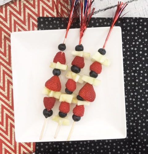 Fruit skewers - firework fruit kabobs