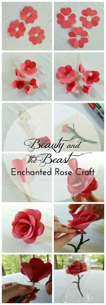 Disney Crafts for kids - Beauty and the Beast Enchanted Rose