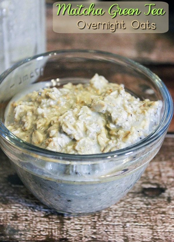 Bowl of green tea oats.