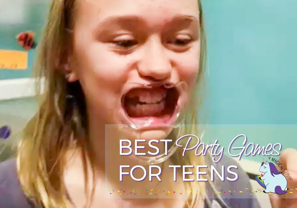 Teen girl with a Speak Out mouthpiece in.