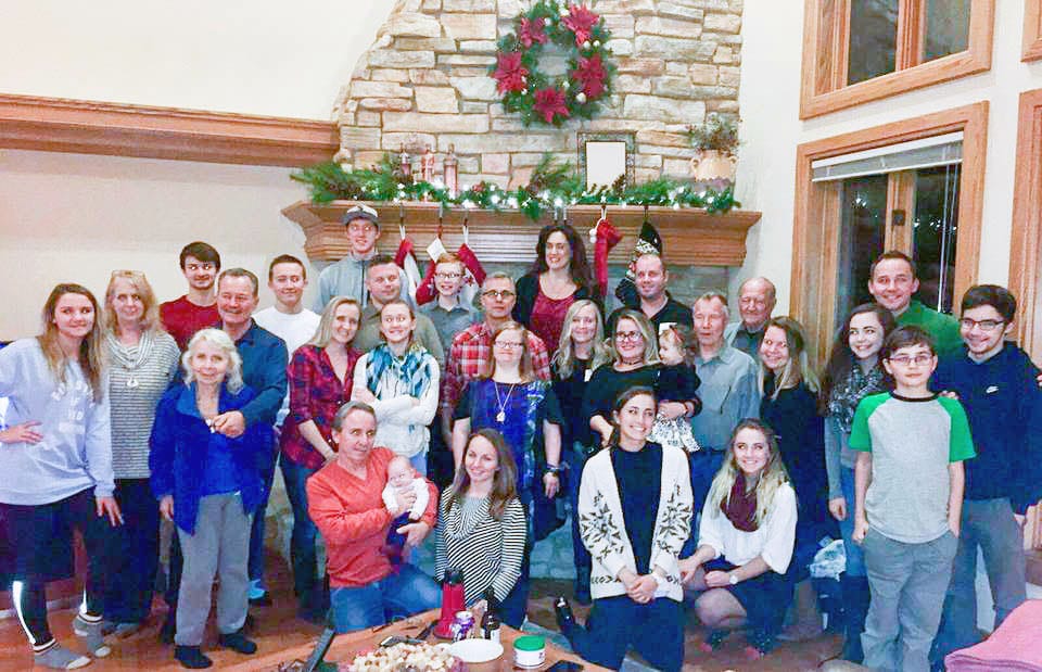 Part of my huge family at Christmas