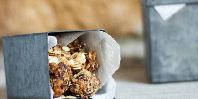 Homemade granola in gift tins
