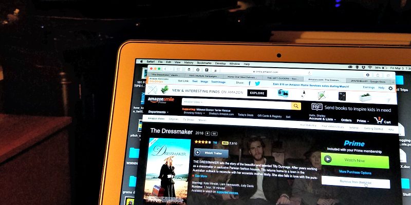The Dressmaker on Amazon Prime on my laptop. 