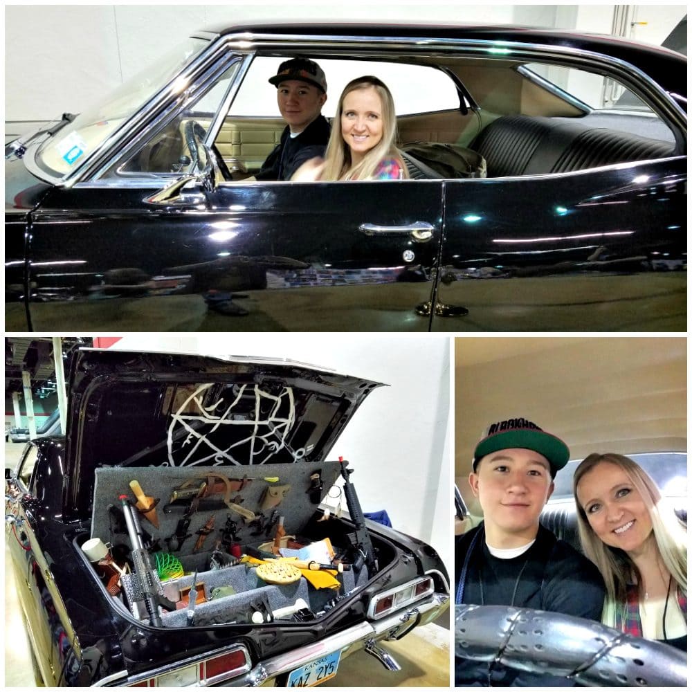 Adam and Shelley sitting in Baby from Supernatural.