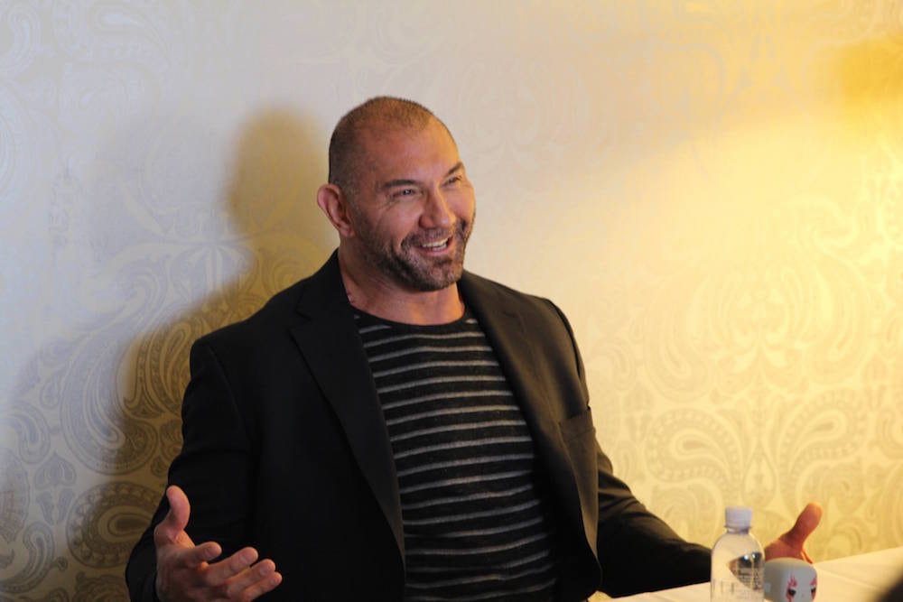 Dave Bautista smiling.