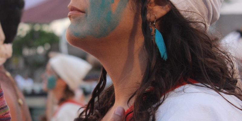 A woman during The Sacred Mayan Journey.