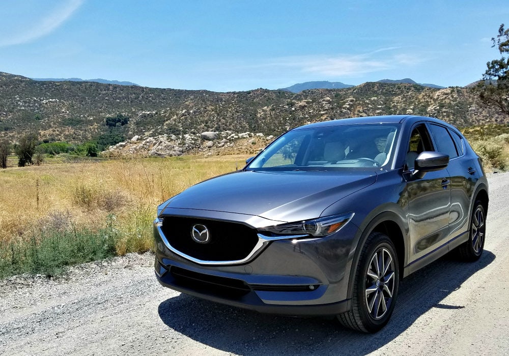 2017 Mazda CX-5 with mountains in the background. 