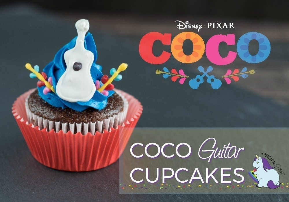 Adorable Disney Pixar Coco Inspired Guitar Cupcakes Recipe with Printables