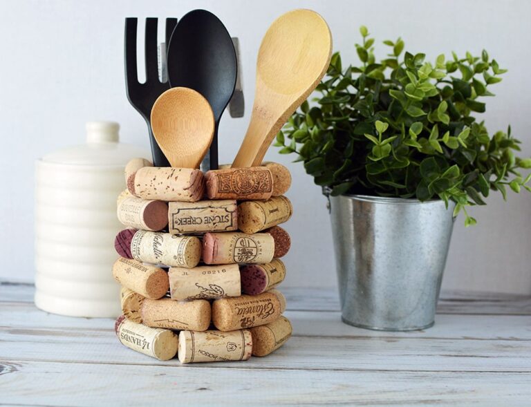 wine cork utensil holder