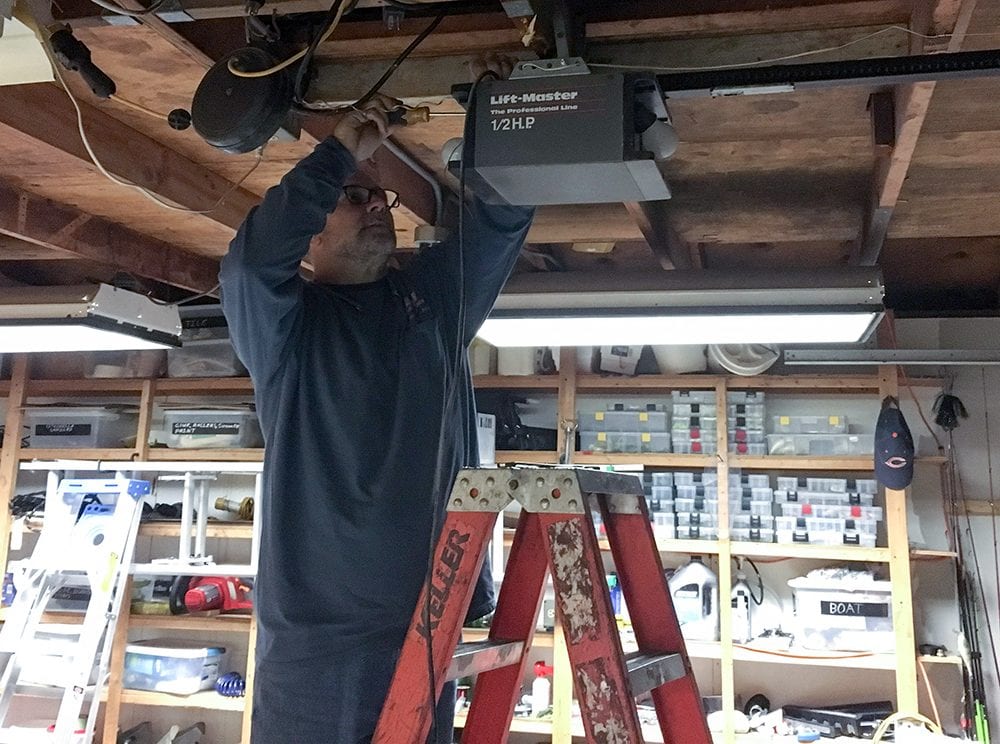Taking down the old LiftMaster garage door opener