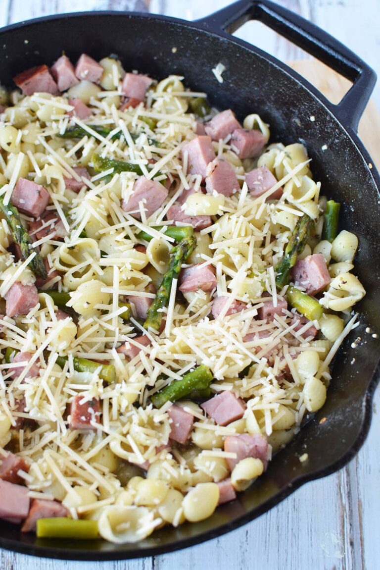 Asparagus and Ham Pasta Skillet Dinner Recipe