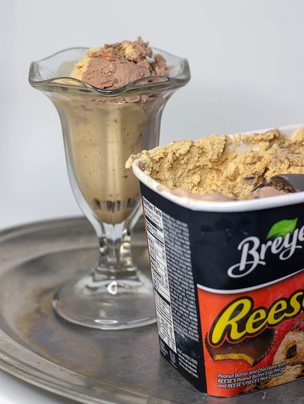 Breyer's 2-in-1 Reese's in a dessert dish.