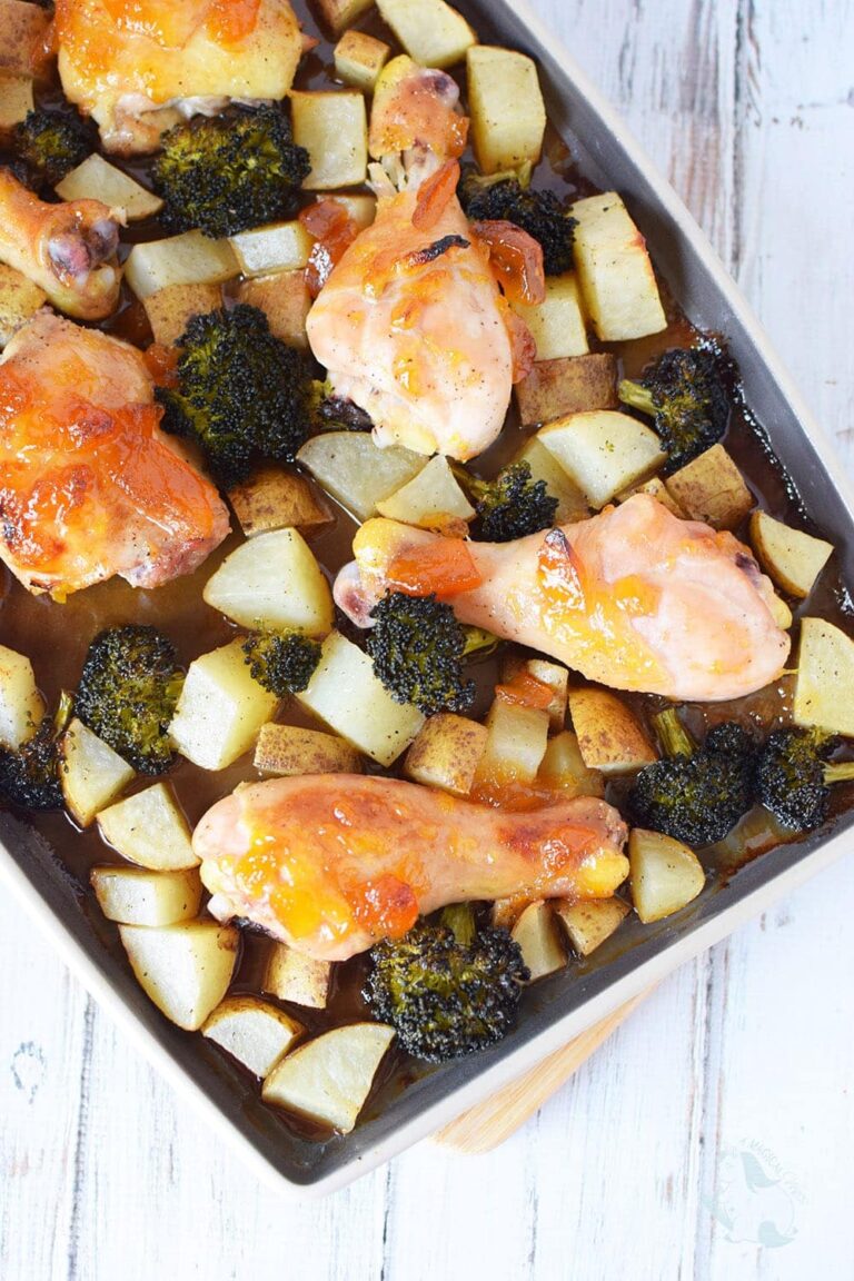 Peach Chicken Sheet Pan Dinner Recipe