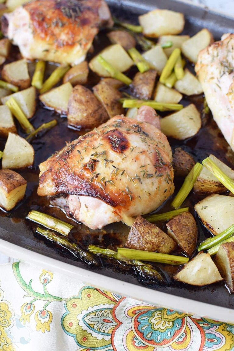 Honey Herb Baked Chicken Thighs Sheet Pan Dinner