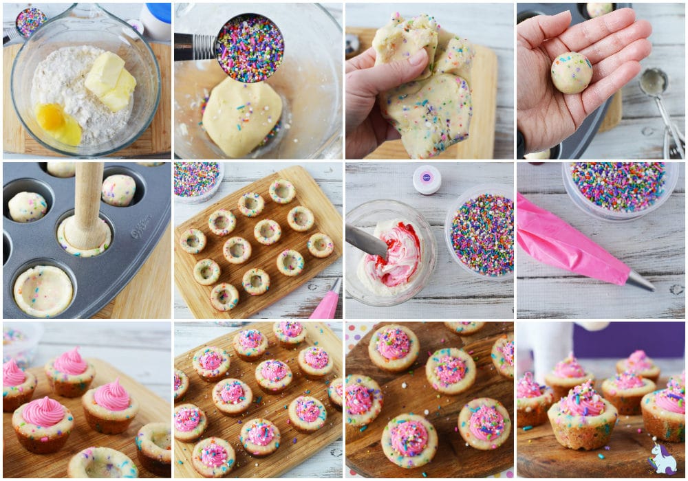 unicorn party cookie cups recipe steps