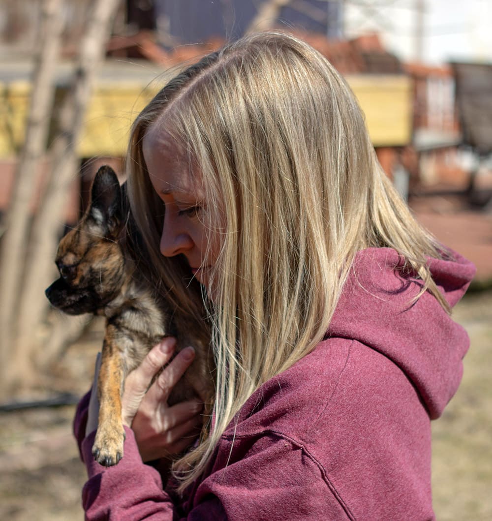 Jennifer Soltys and little applehead chihuahua, Bea