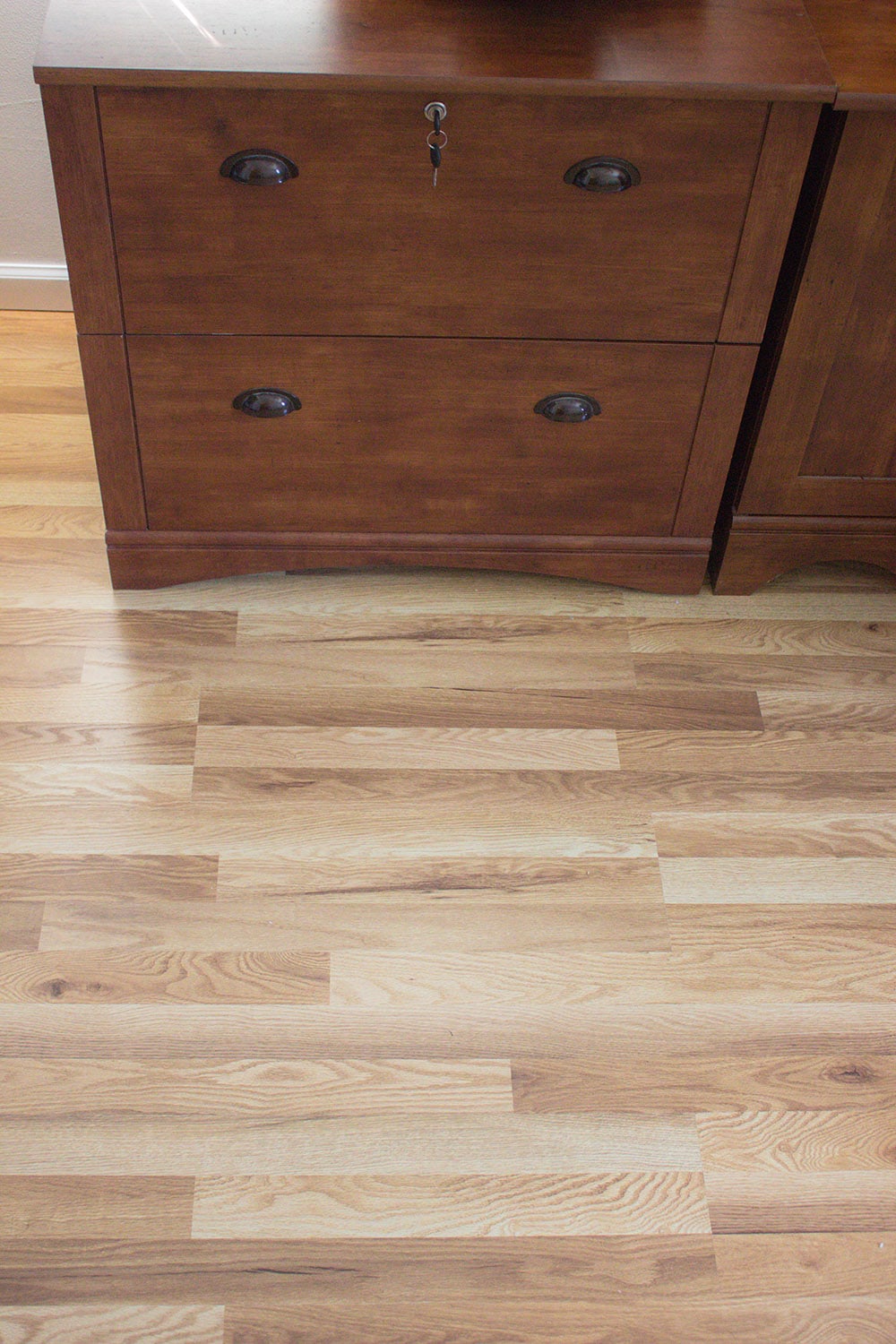 New vinyl flooring in office.