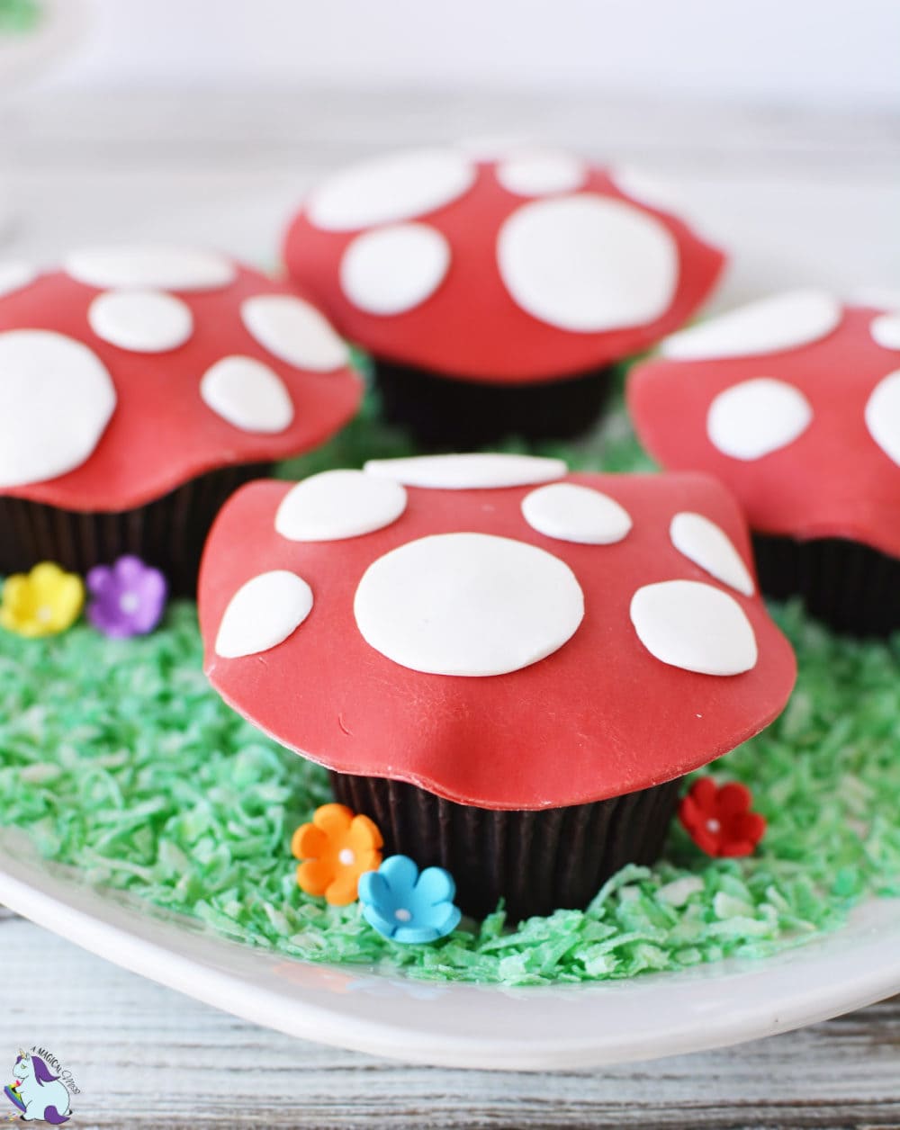 Toadstool cupcakes for a magical woodland fairy themed party!