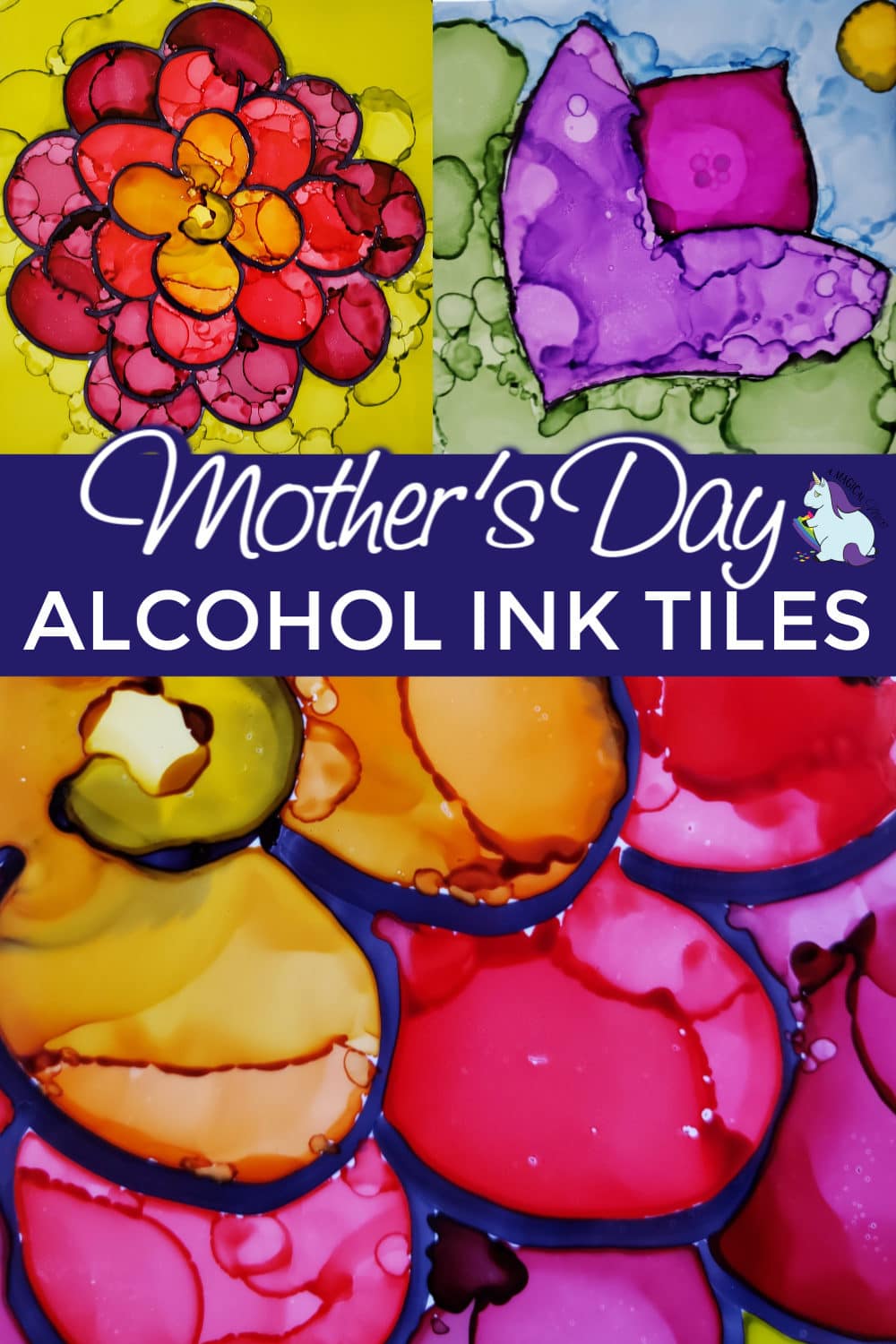 Mother's Day Alcohol Ink Tiles