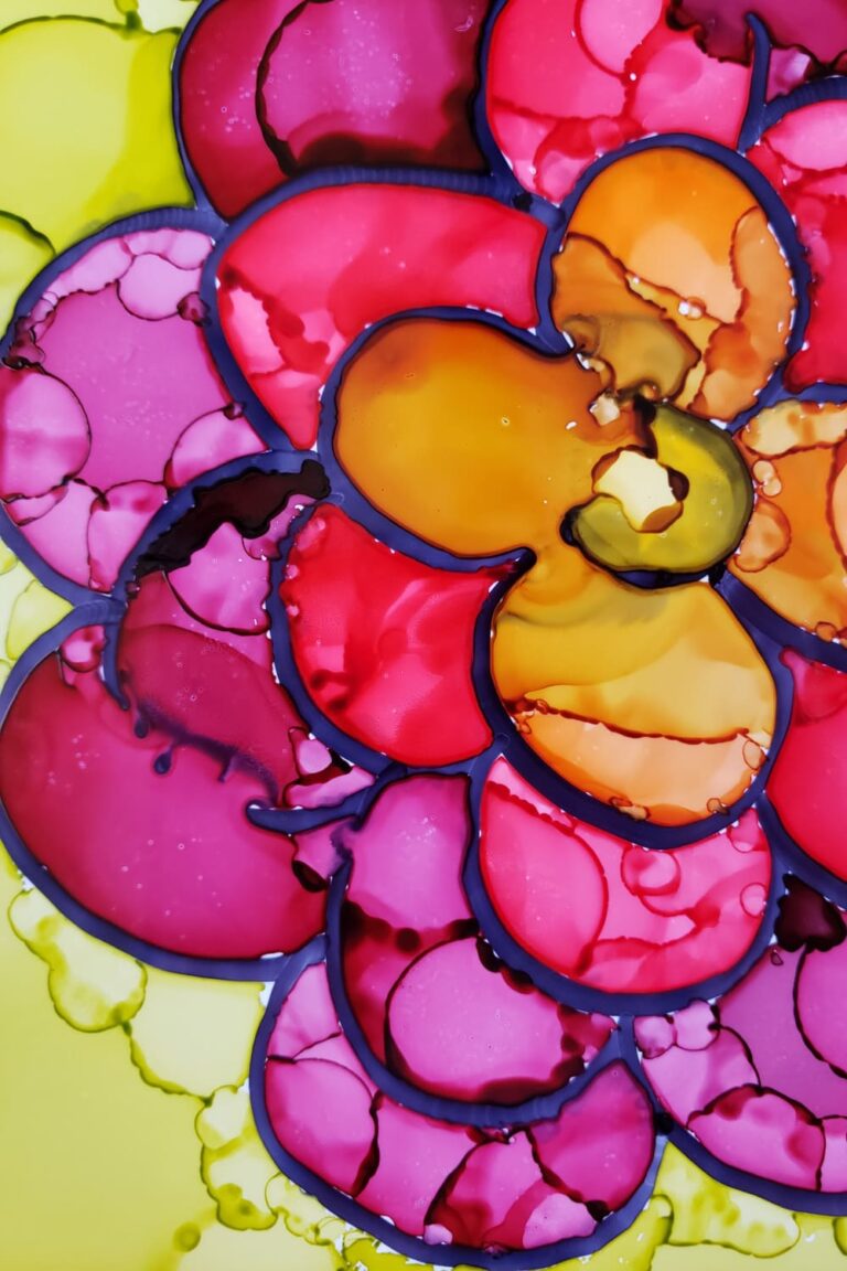 Mother's Day Craft - alcohol ink flowers