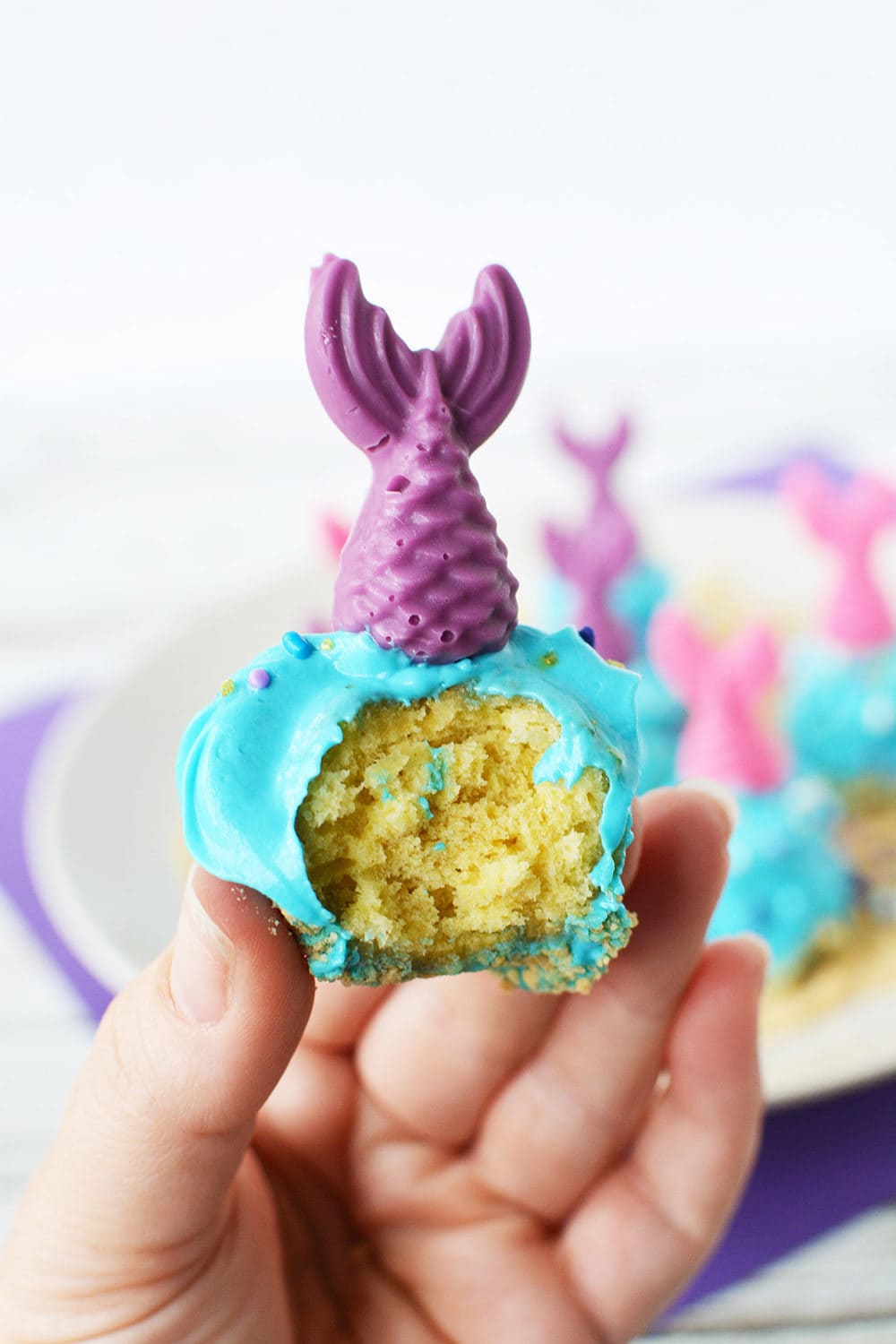 Bite out of a mermaid donut hole.