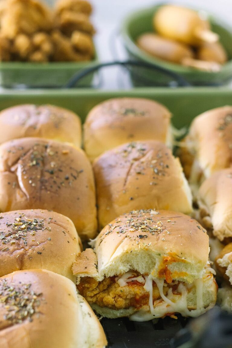 Chicken parmesan sliders in dish