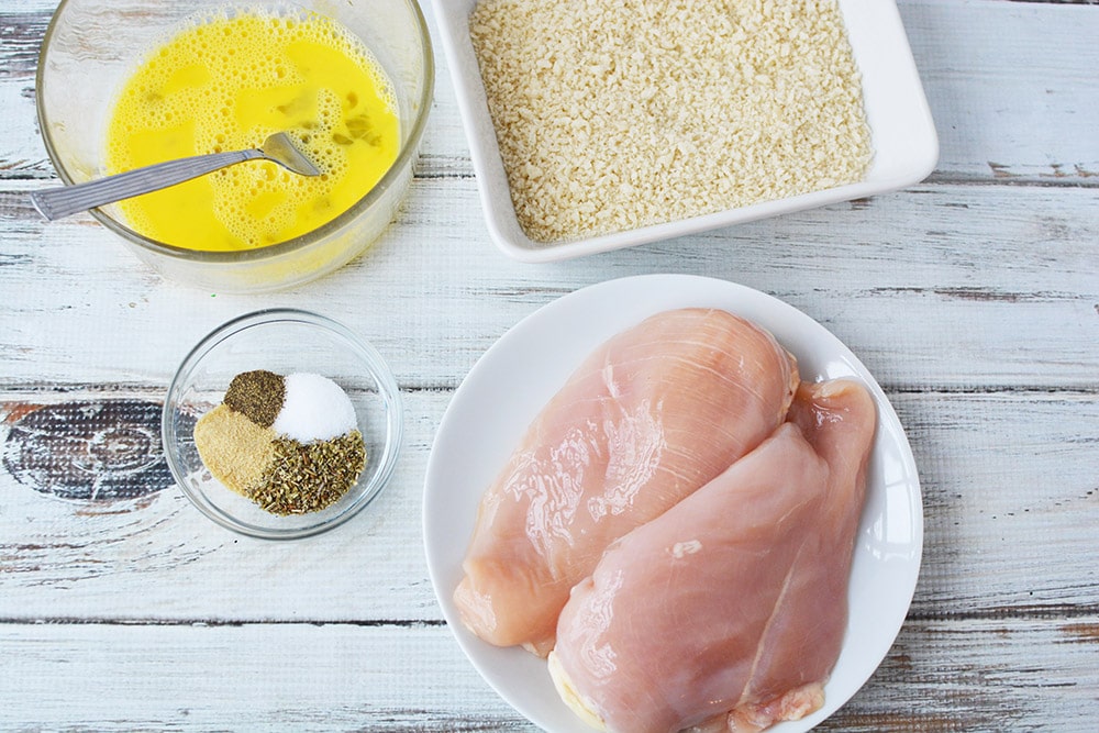 Herb crusted chicken ingredients.