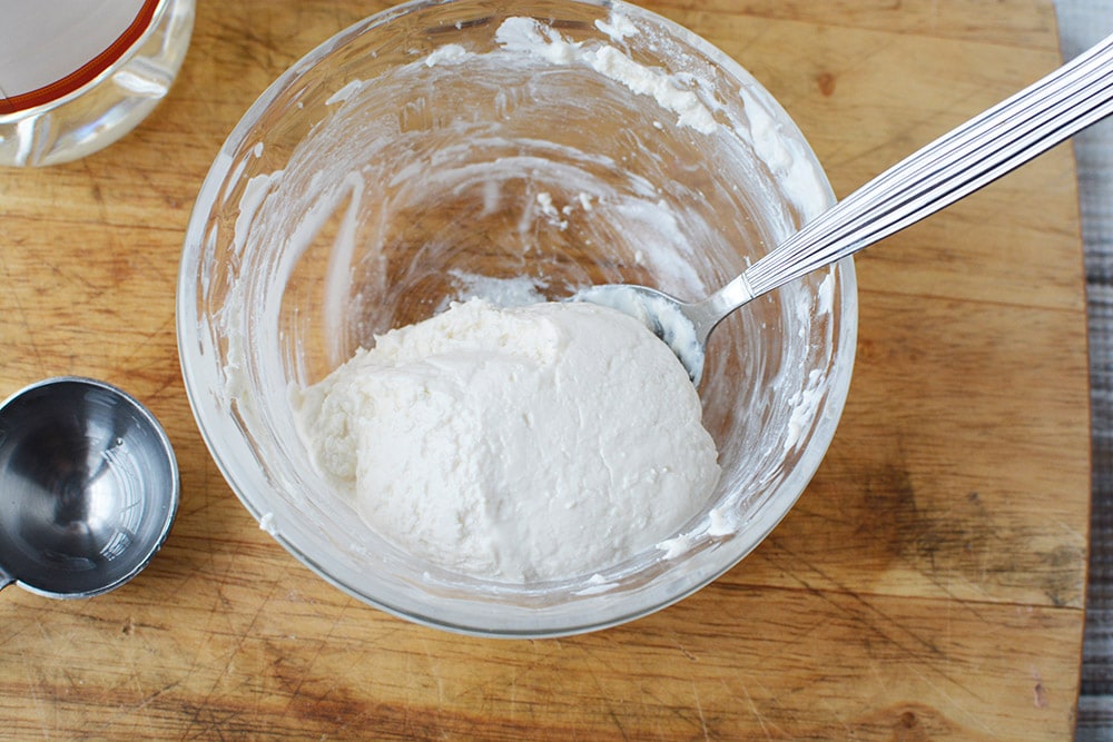 White candy clay mixture in a bowl.
