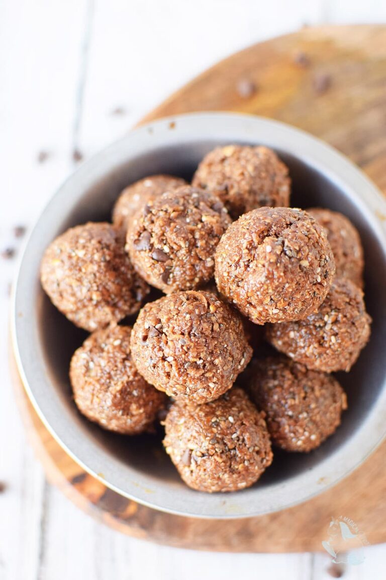 chocolate energy balls overhead shot